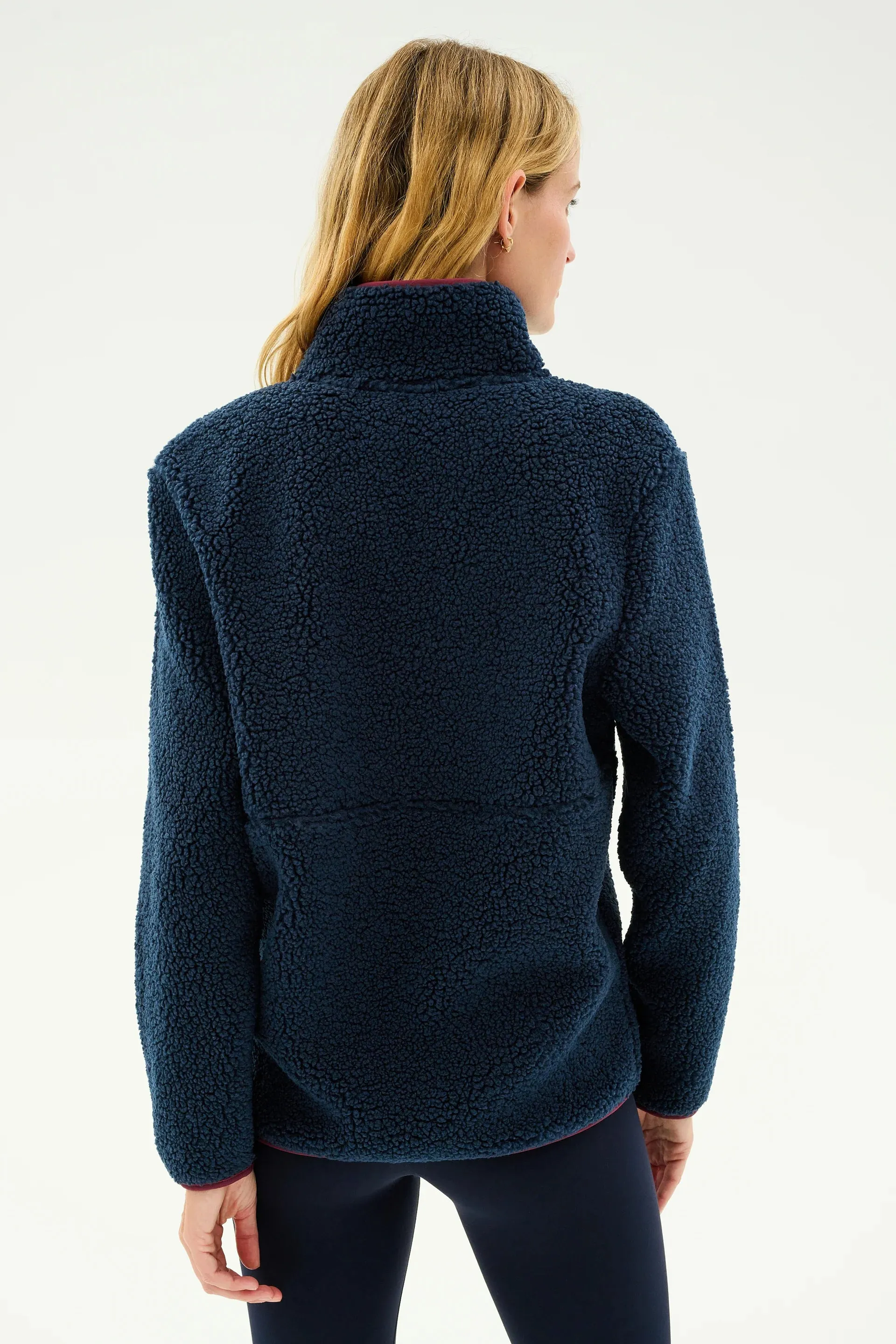 SPLITS59 | Libby Sherpa Half Zip - Indigo/Cherry