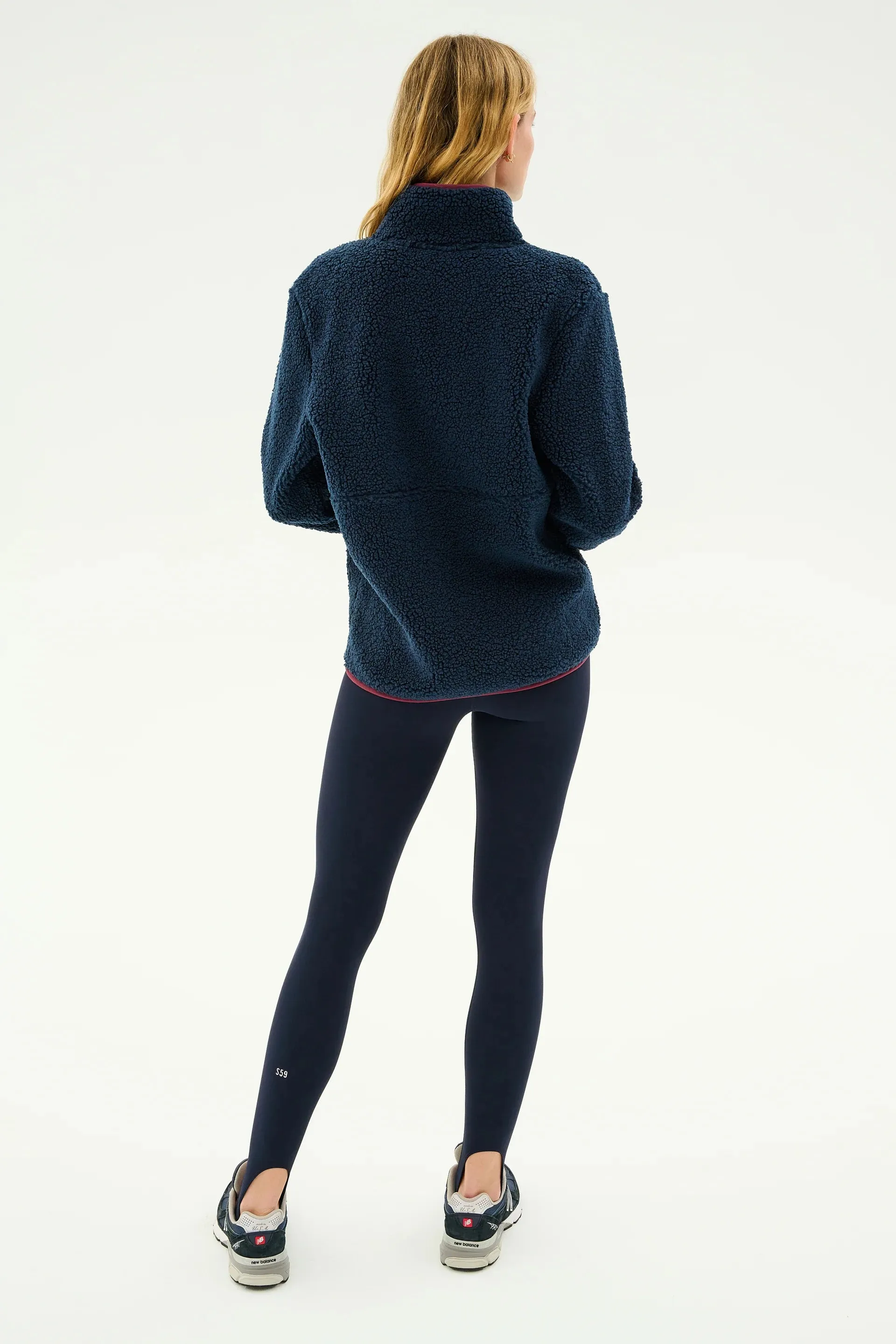 SPLITS59 | Libby Sherpa Half Zip - Indigo/Cherry