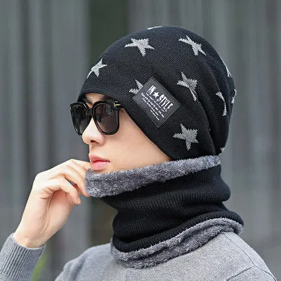 Stars Balaclava Casual Warm Knitted Winter Beanie