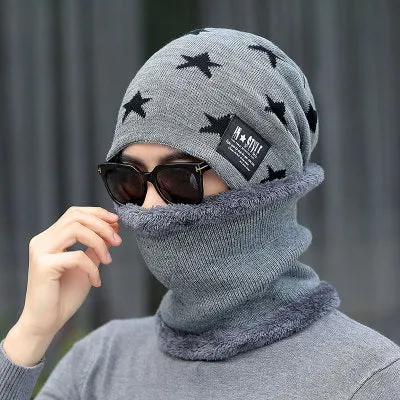 Stars Balaclava Casual Warm Knitted Winter Beanie