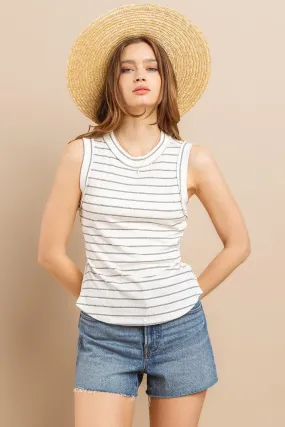 Striped Round Neck Tank Top