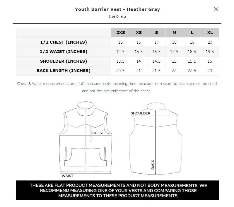 STS Ranchwear Youth Boys Barrier Vest Heather Gray Polyester Softshell Vest