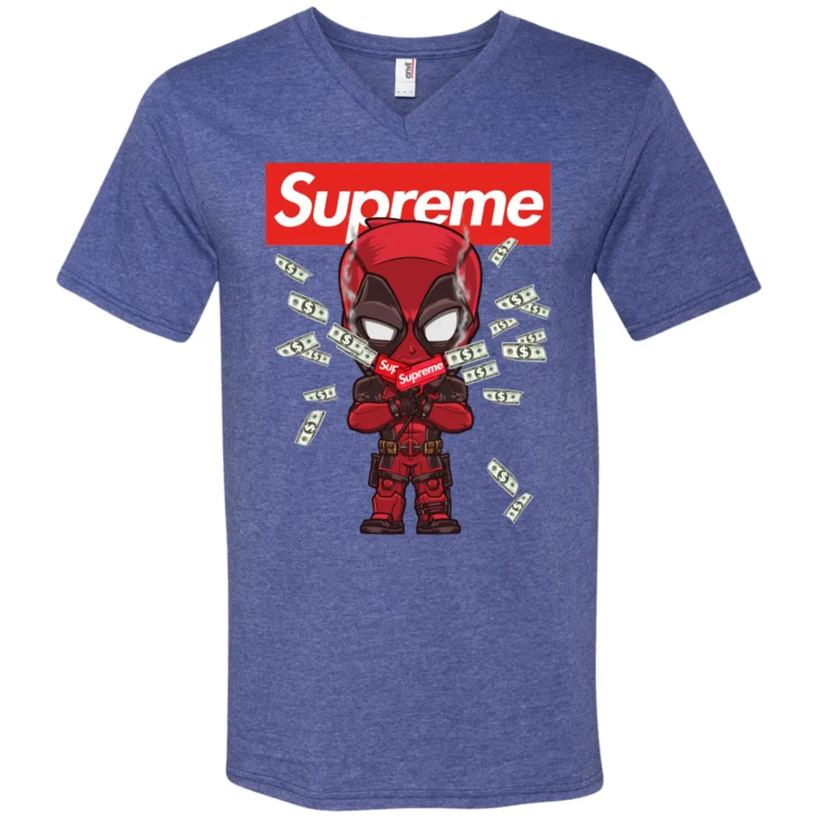 Supreme Deadpool Funny T-shirt Men V-Neck T-Shirt