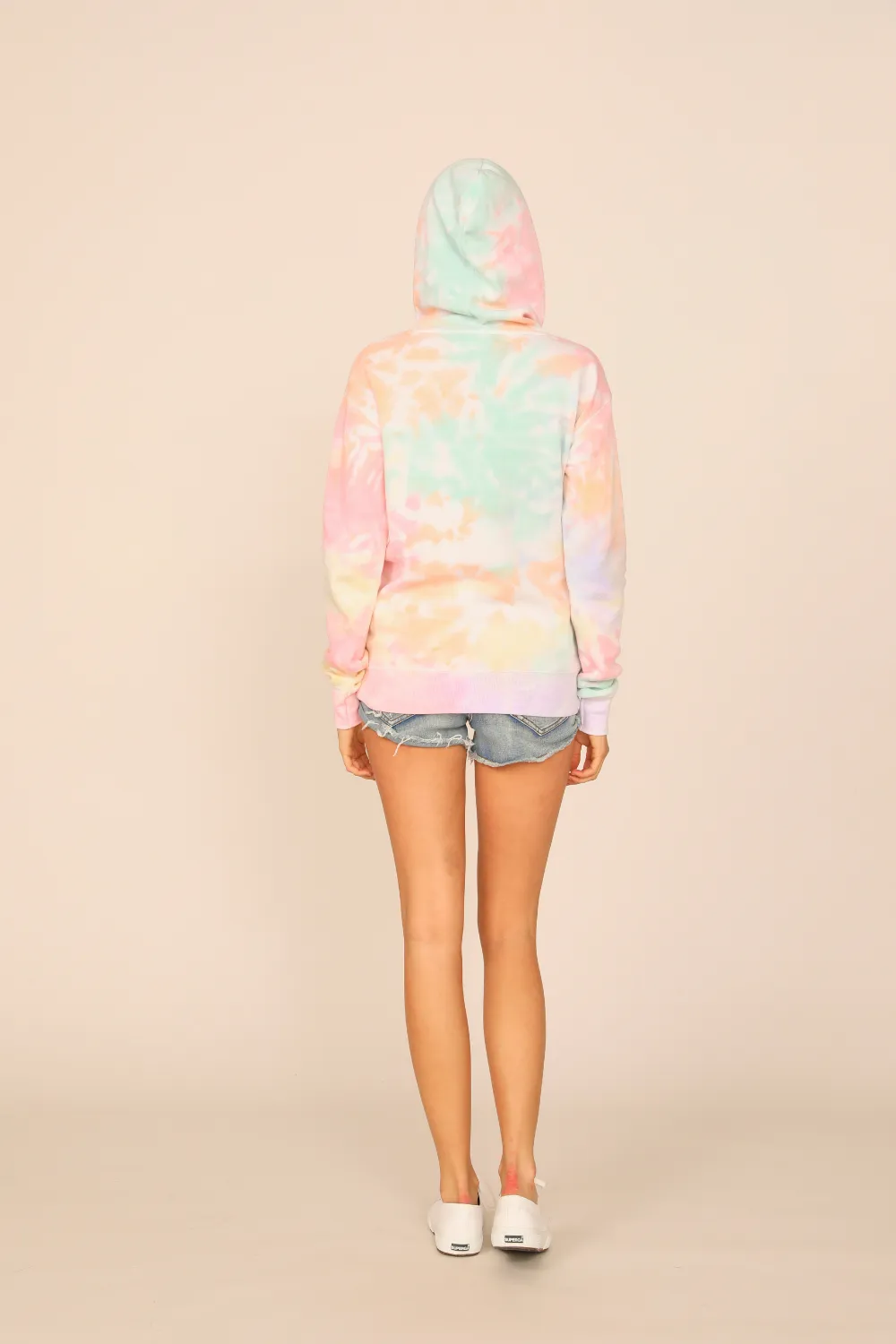 Tropic Summer Tie Dye Burnout Pullover Hoodie