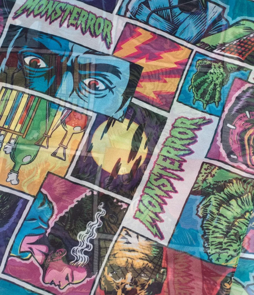 Universal Monsters x Unique Vintage Monsterror Print Hair Scarf