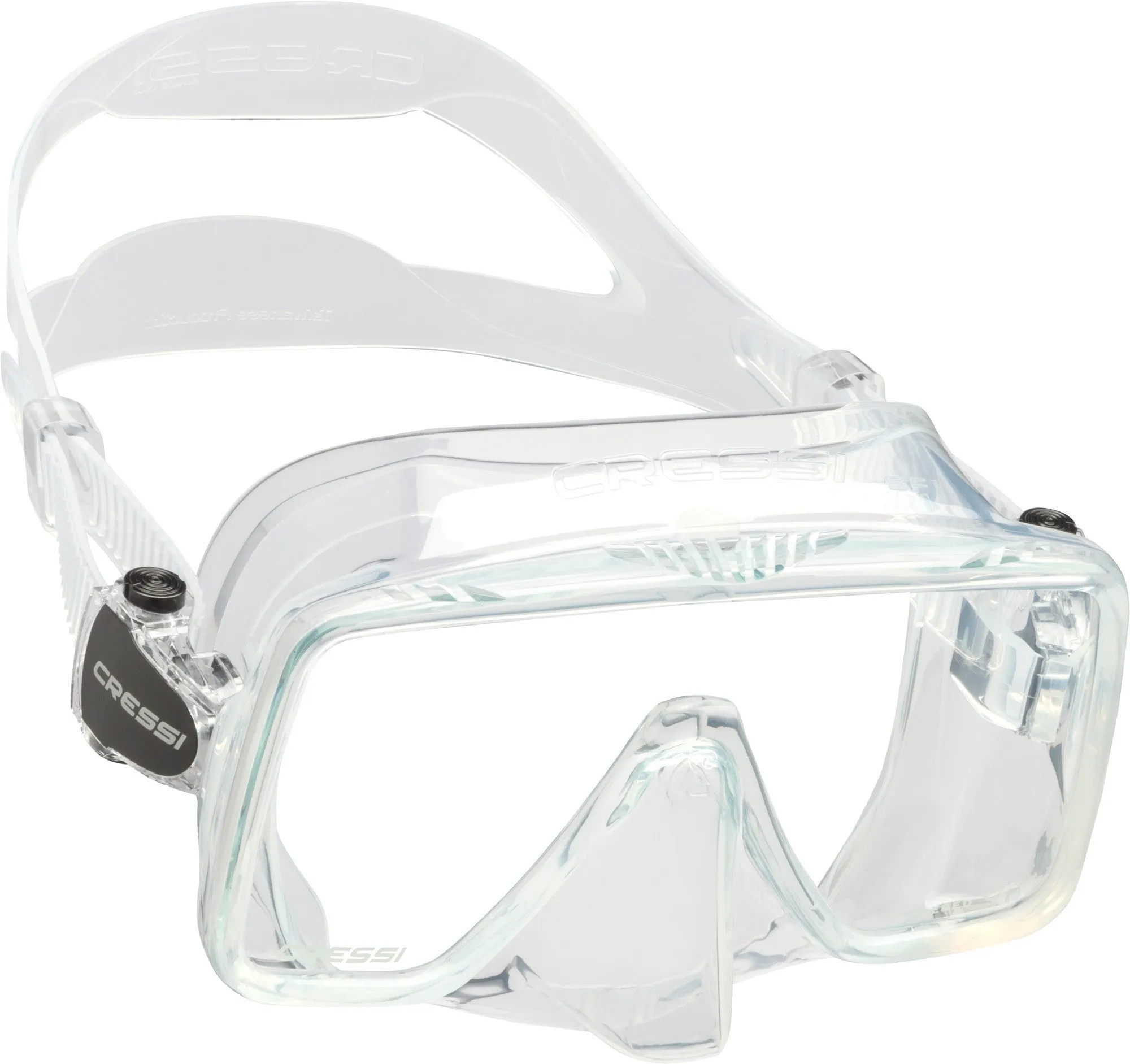 Used Cressi SF1 Squared Frameless Dive Mask - Clear