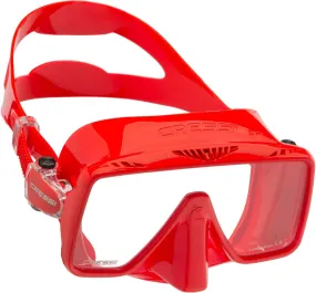 Used Cressi SF1 Squared Frameless Dive Mask - Red