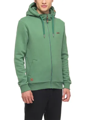 Veganistisch herenvest | Ragwear sweatshirt Nate zip green