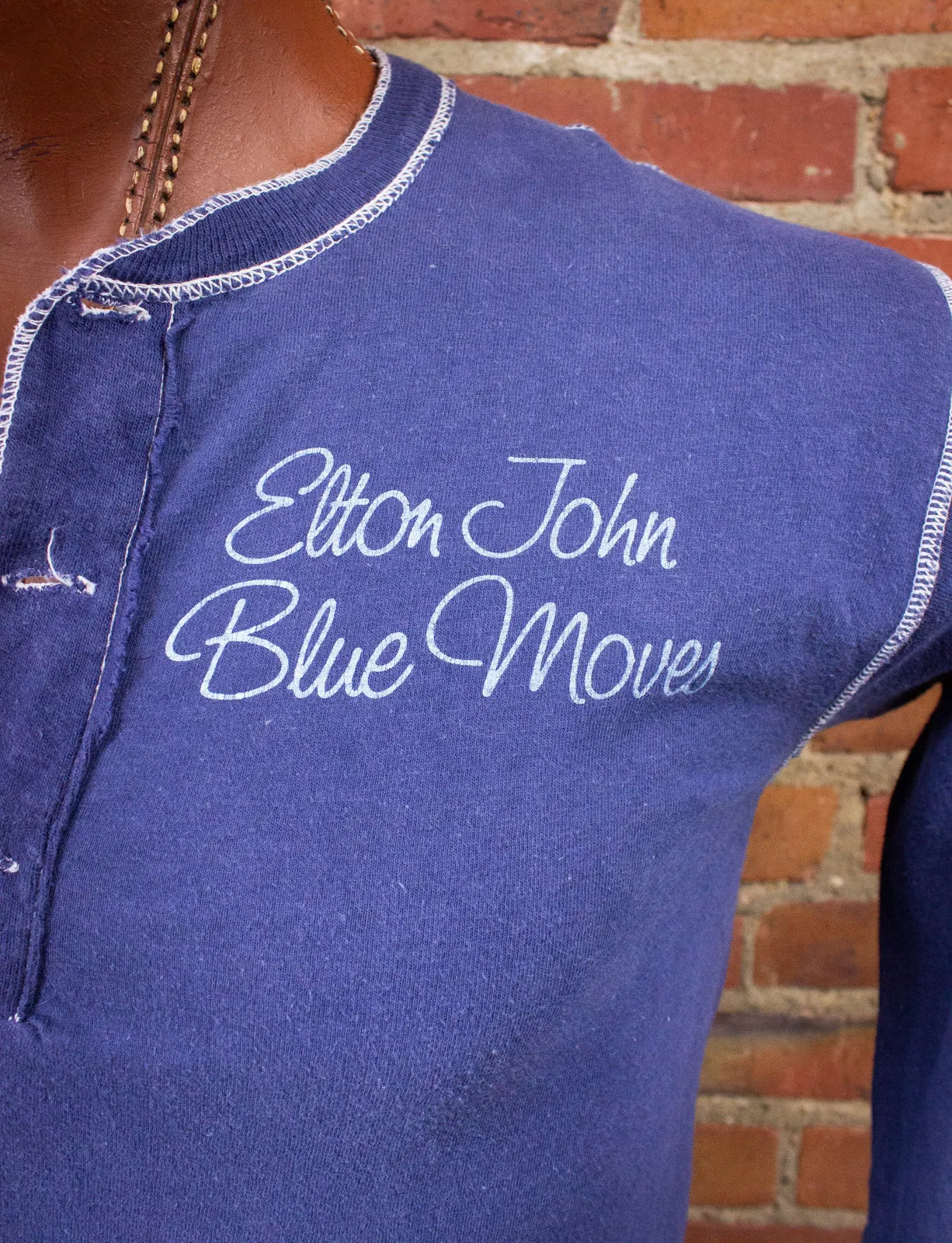 Vintage Elton John Blue Moves Long Sleeve Concert T Shirt 1976 Medium