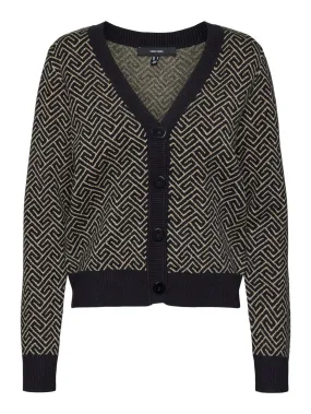 Vmaria Art Ls Vneck Cardigan - Zwart Dessin