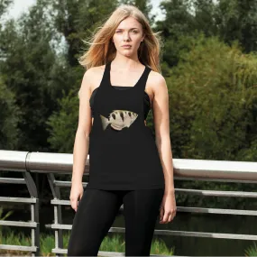 White Black Fish Women's Loose Racerback Tank Top