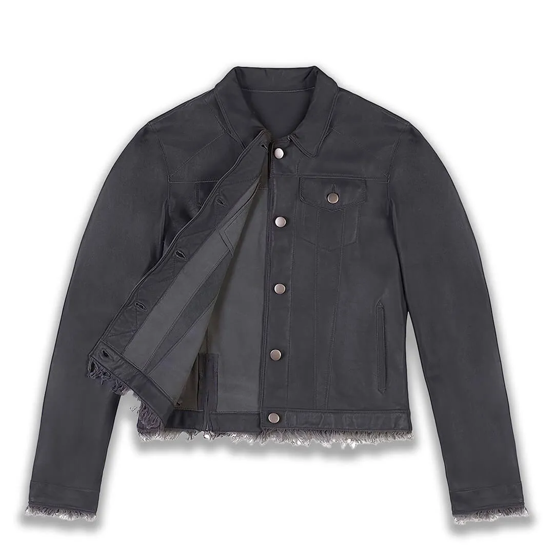 Women Fringed Leather Jacket