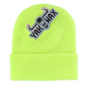 Yakwax Foldover Junior Cuffed Beanie - Fluoro Yellow