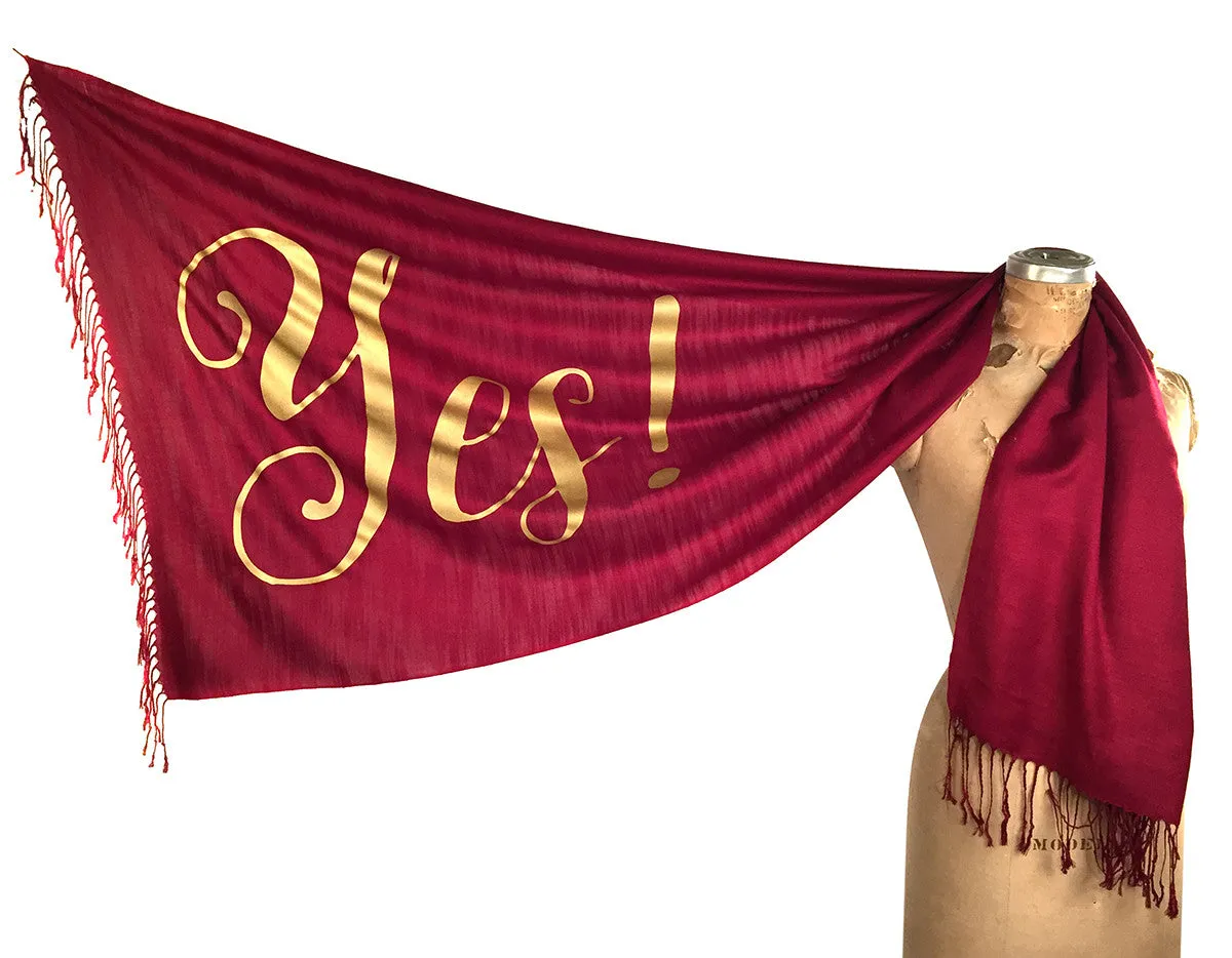 Yes! Print Scarf. Linen-weave pashmina