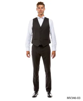 Zegarie Suit Separates Dark Grey Solid Men's Vests